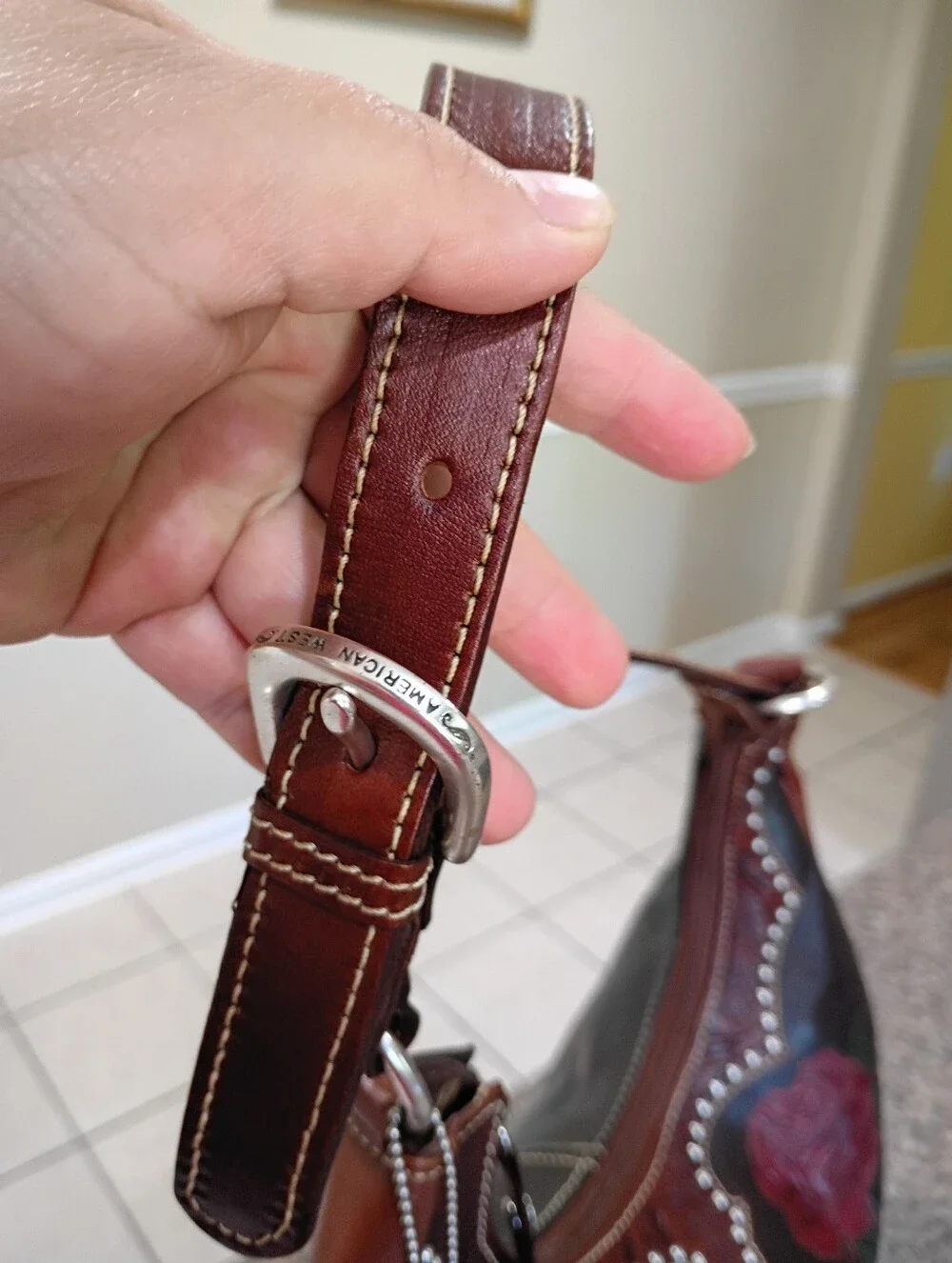 American West Genuine Leather Hobo Purse